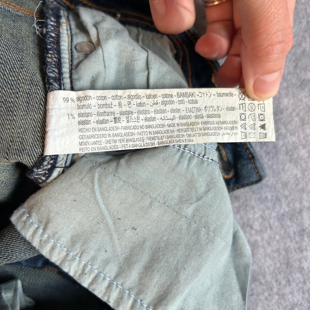 Zara Skinny Jeans Blue Distressed Raw Hem Casual Normcore Everyday Womens US 4 - Picture 9 of 12